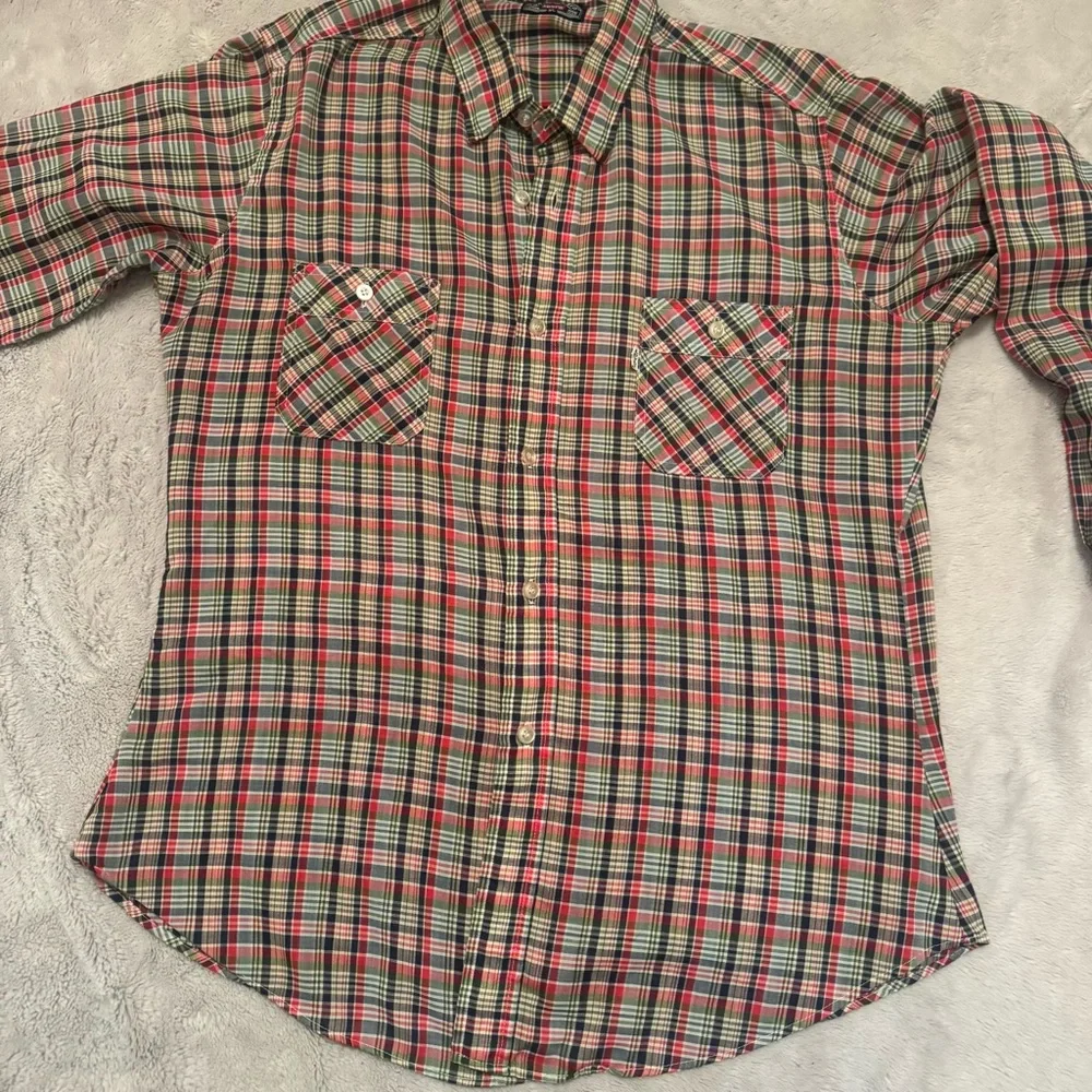 Levi’s Vintage Plaid Button Down Shirt Red Green Navy Check Men’s‎ XL